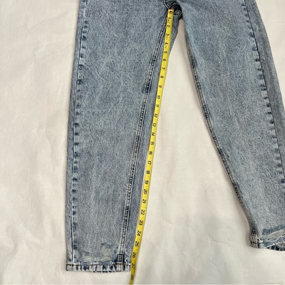 Shein High Waisted Stone Wash Distressed Jeans Blue Size S (4) - Picture 4 of 12